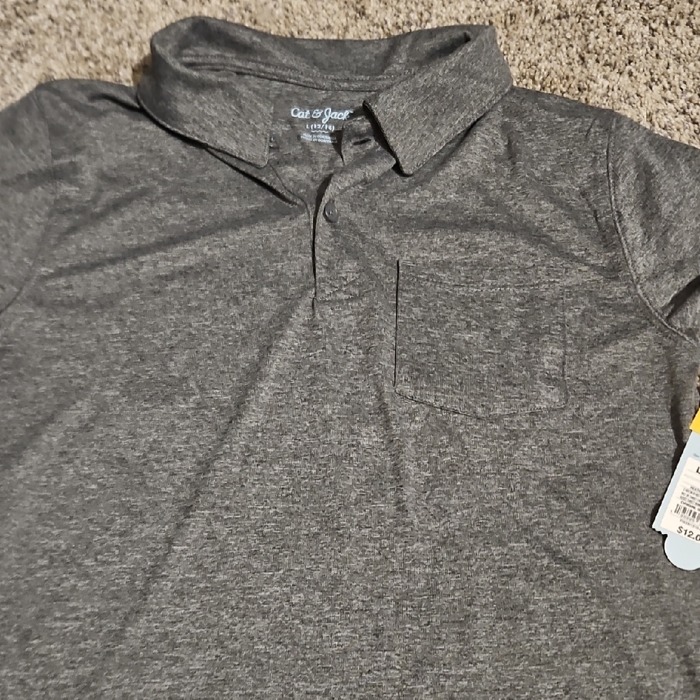 Cat & Jack Boy's Gray Polo Shirt Classic Comfortable Design